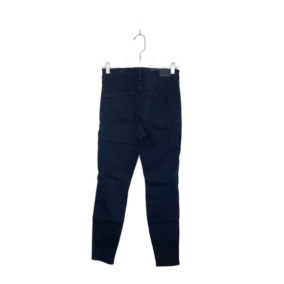 American Eagle Black High Rise Distressed Skinny Curvy Jeans 4 Short Women’s - Picture 6 of 13